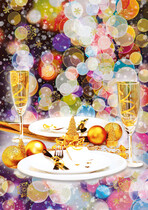 Kerstkaart diner tafel