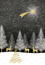 Kerstkaart winterwonderland met hertjes
