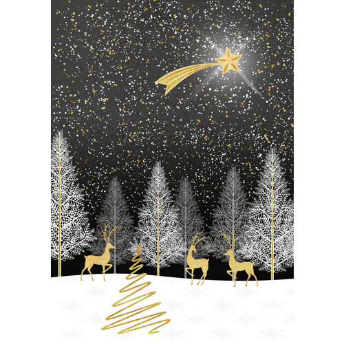 Kerstkaart winterwonderland met hertjes