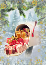 Kerstkaart cadeaus post