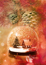 Kerstkaart sneeuwbal