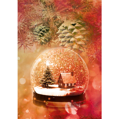 Kerstkaart sneeuwbal