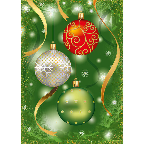 Kerstkaart kerstballen
