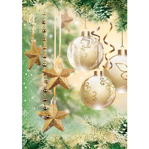 Kerstkaart kerstballen