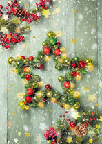 Kerstkaart kerstkrans