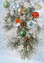 Kerstkaart kerstballen