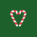 Candycane hart - Kersttegel
