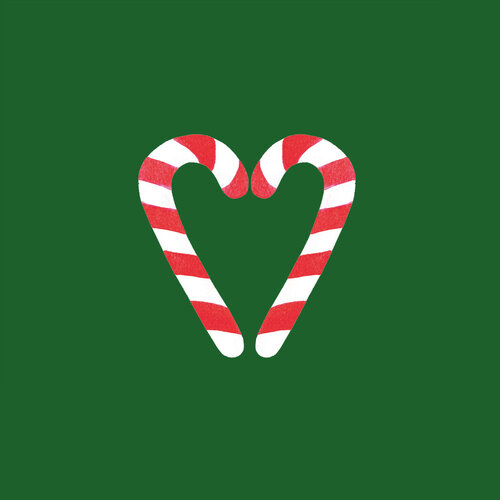 Candycane hart - Kersttegel