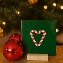 Candycane hart - Kersttegel