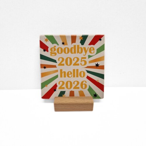 Goodbye 2025 hello 2026 - Kersttegel