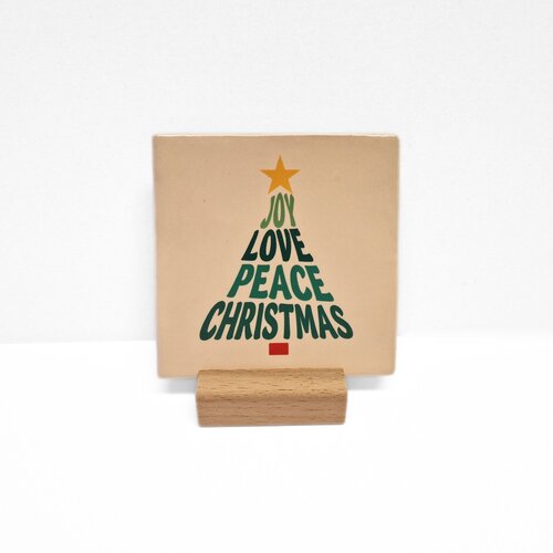 Joy love peace christmas - Kersttegel