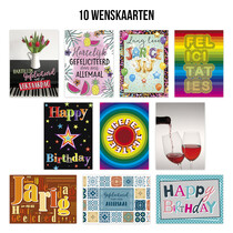 Verjaardag wenskaartenset van 10 stuks