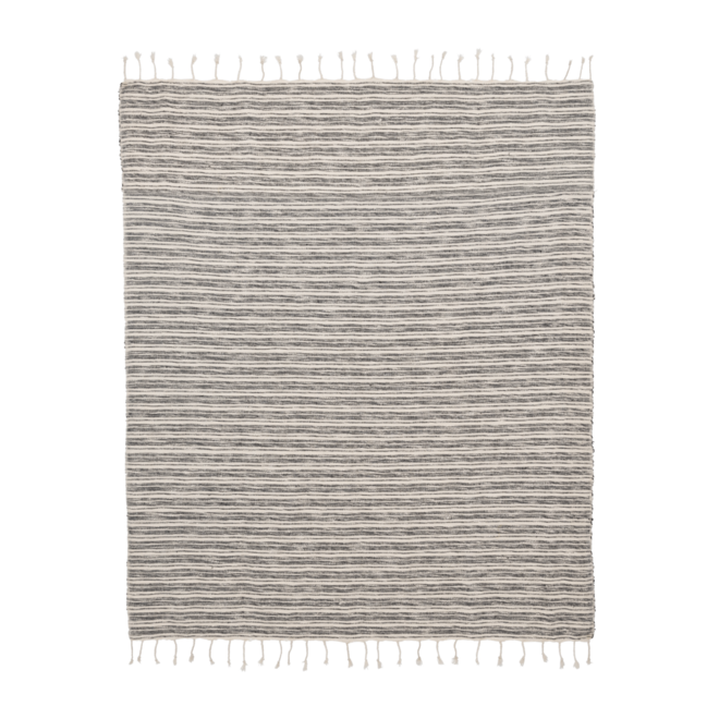 Plaid irregular stripe | Zwart, wit