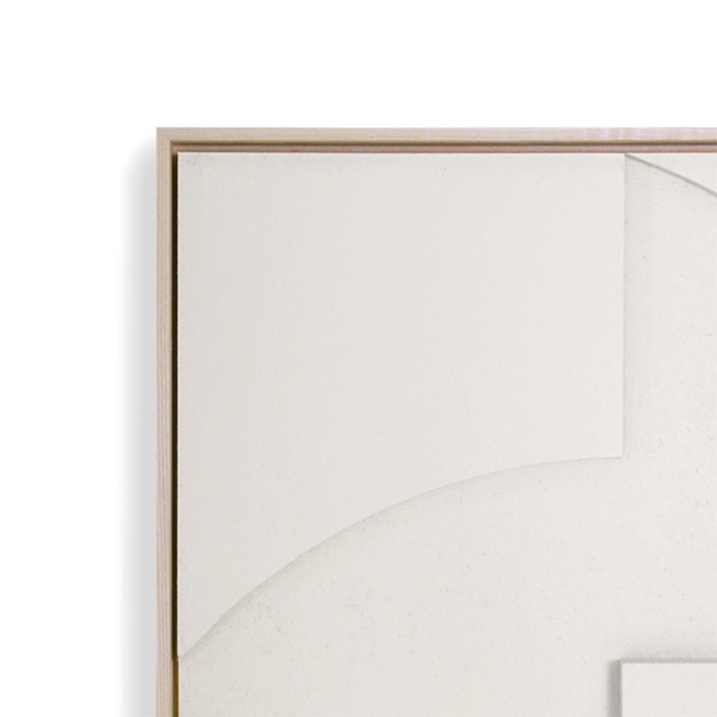 Framed relief art panel | Warm grey | XL