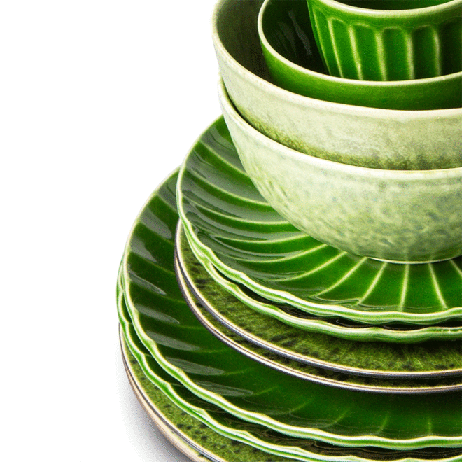Dinerbord Ribbed Green | The Emeralds