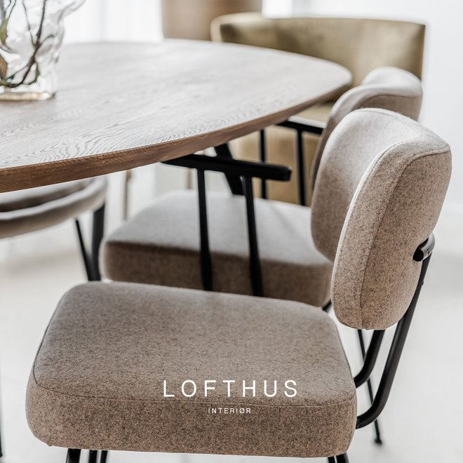 Eetkamerstoel Ted | Naturel met zwart frame