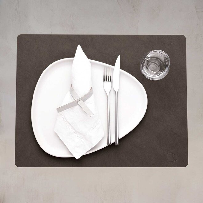 Placemat Rechthoek Leather Nupo | Caviar