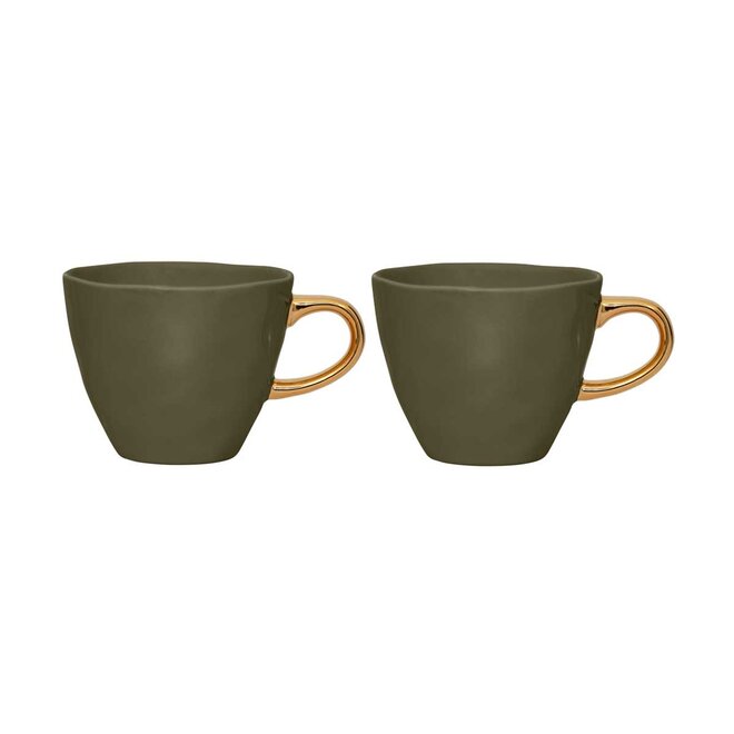 Giftset goodmorning cup mini | fir green | set van 2