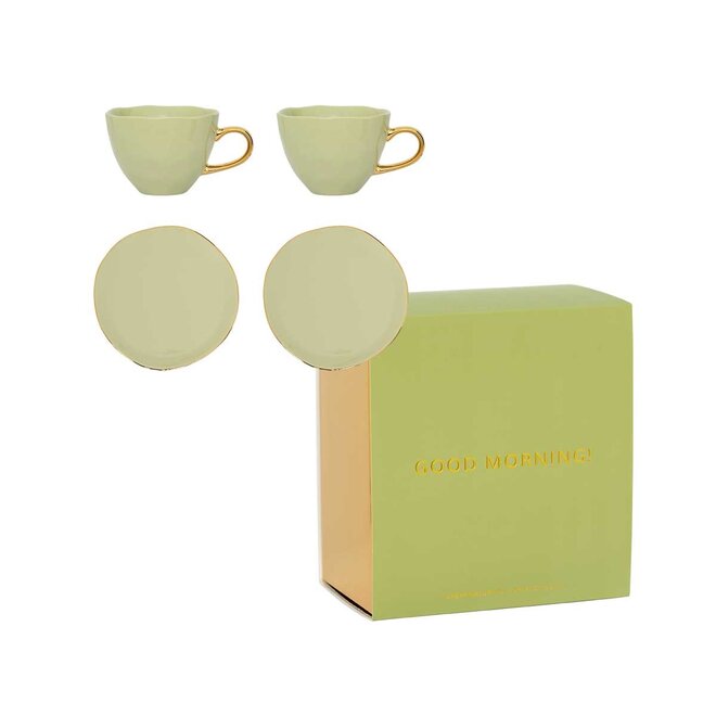 Giftbox Good morning | kop & schotel | set van 2 | pale green