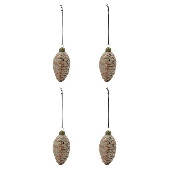 Kerstornament Cona | Brown | set van 4