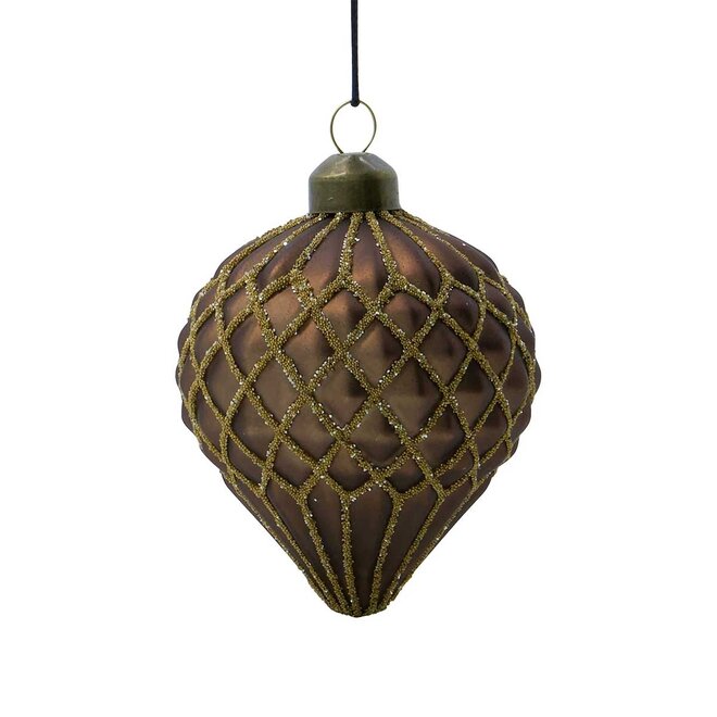 Ornament Hinda | Bruin | set van 4