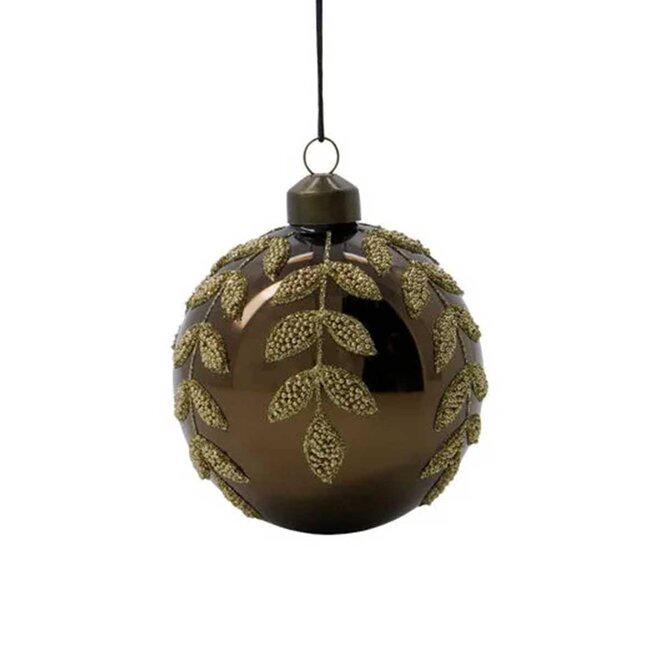 Glazen kerstbal Tani | bruin | set van 4