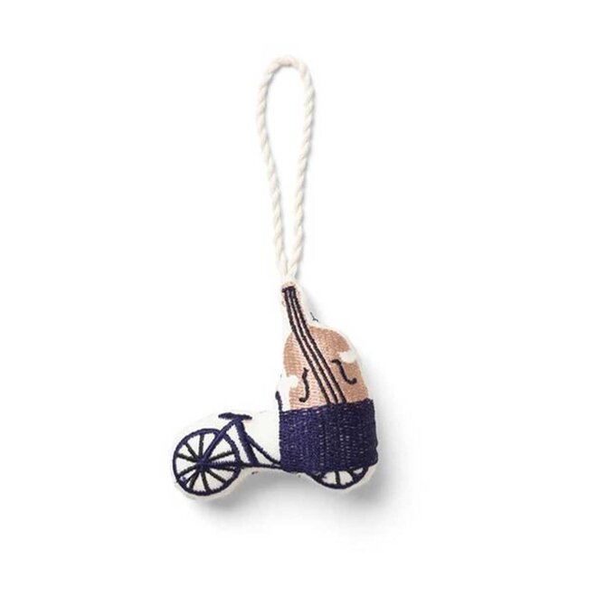 Embroidered kersthanger 'Bike'