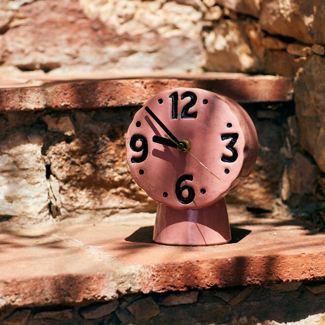 Retro keramieken klok | Pink