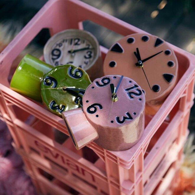 Retro keramieken klok | Pink