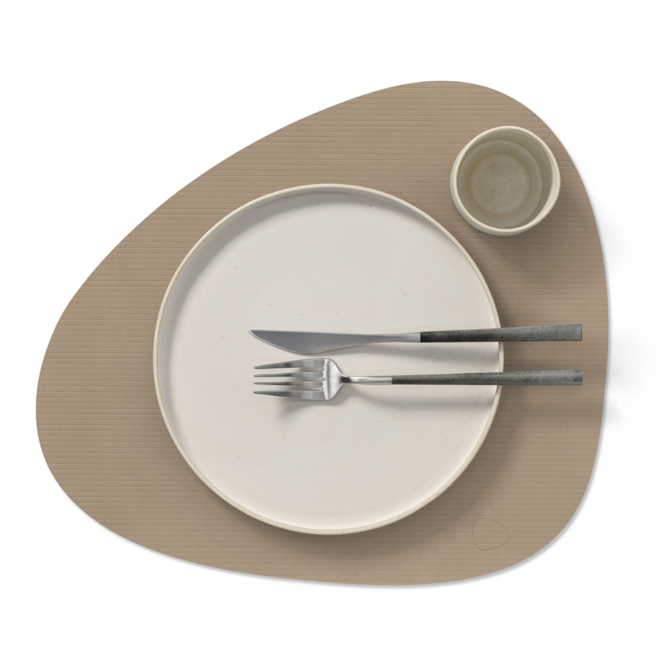 Placemat Organisch Leather Corduroy | Clay brown