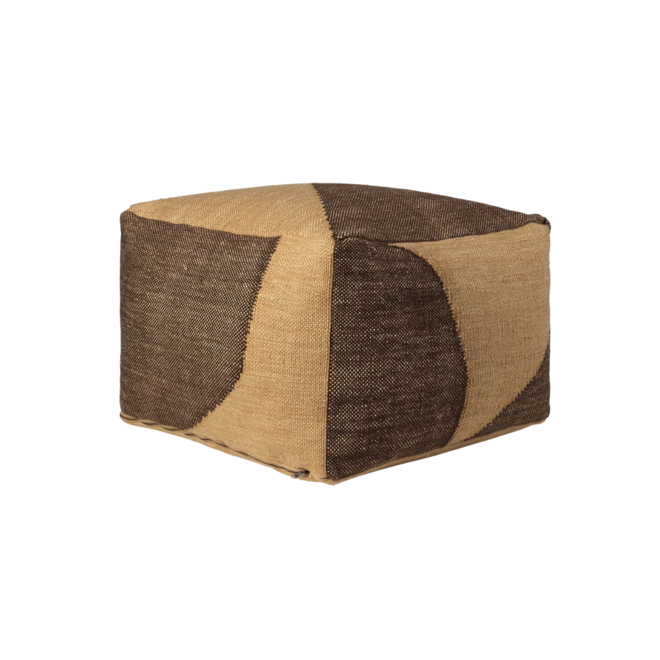 Forene Square Pouf | Tan/Chocolate