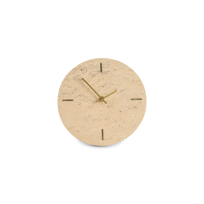 Tafelklok travertine beige | 20 cm