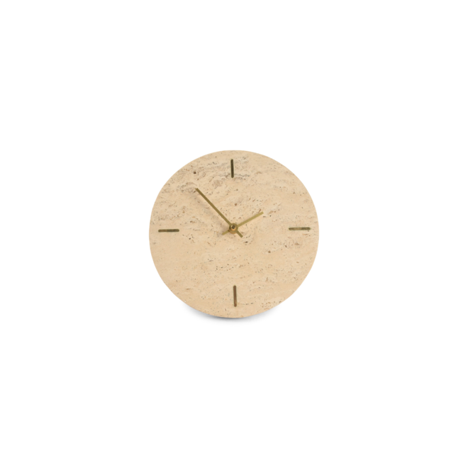 Tafelklok travertine beige | 15 cm