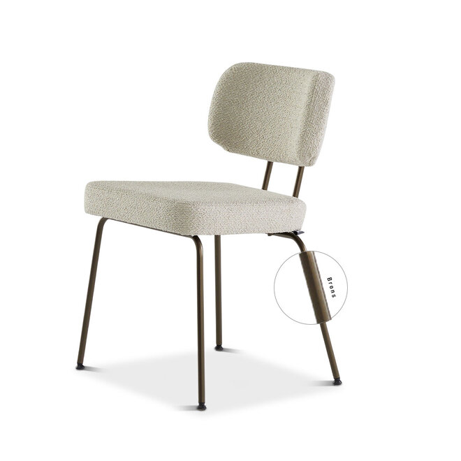 Eetkamerstoel Ted | Naturel met Anodic frame