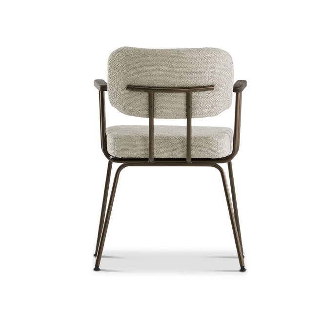 Eetkamerstoel Ted | Naturel met Anodic frame | met arm Smoke