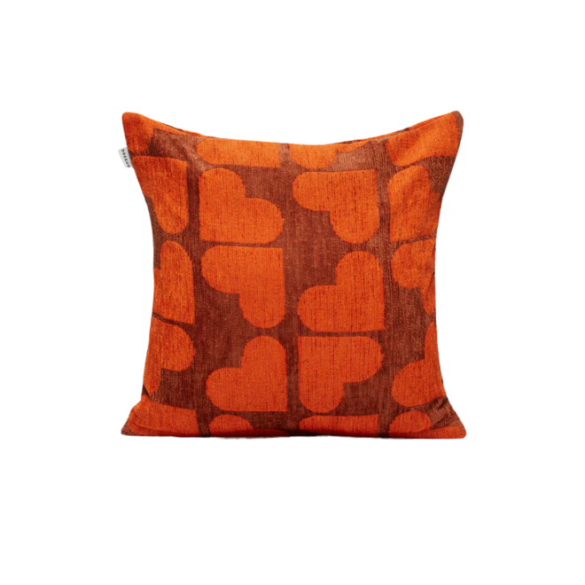 Sierkussen Heart Brown/Oranje