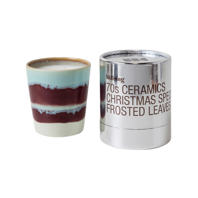 Christmas special geurkaars | Frosted leaves | 70's ceramics