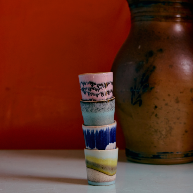 Eierdopjes | Vibrance | set van 4 | 70's ceramics