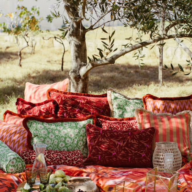 Sierkussen Yoko | Bordeaux & Spice