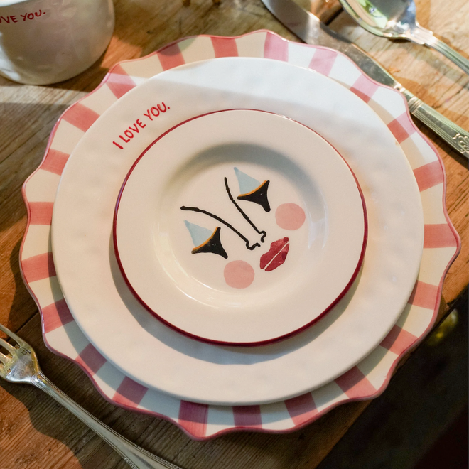 Dinerbord 'Pink Scalloped'