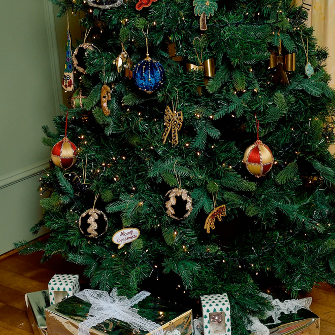 Kerstornament Festive Leopard