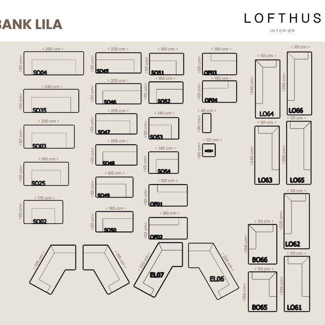Bank Lila | hoekopstelling
