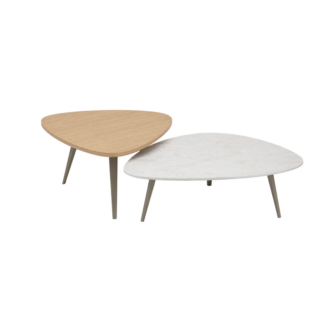Salontafel set Ella | Naturel Eiken x Keramiek