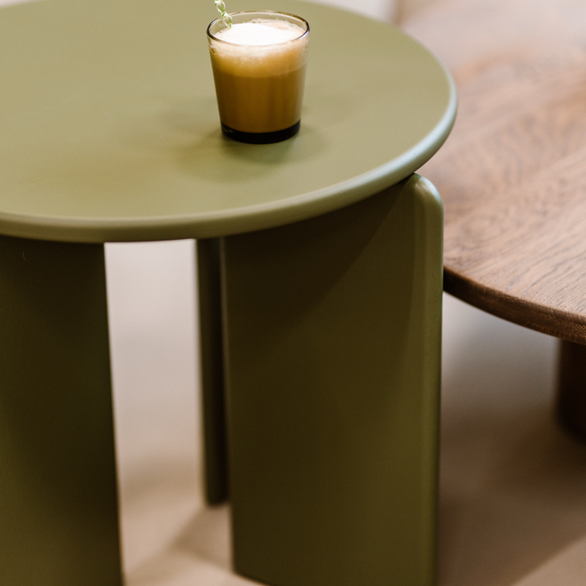 Salontafel Soft | 50cm | Eiken groene lak