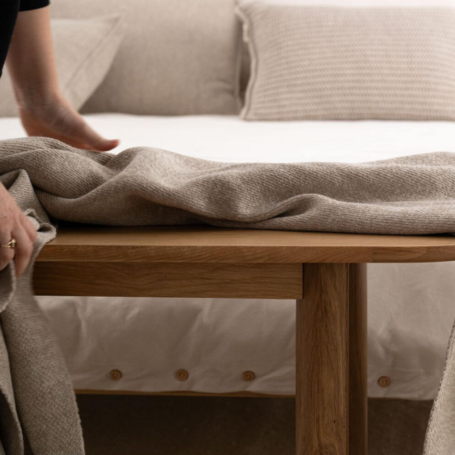 Plaid smooth beige I 130x170 cm