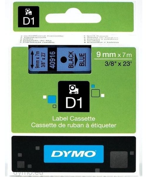 Dymo DYMO S0720710 labelprinter-tape 9mm x 7m zwart op blauw