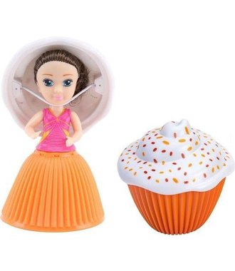 Cupcake Surprise Doll - Verander je cupcake in een heerlijk geurend Prinsessen Pop! Oranje/ Wit stippen