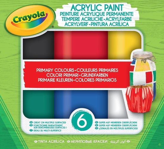 Crayola Acryl verf Primaire tinten - 6st.