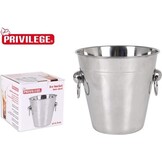 Privilege Ice bucket Inox staal 14,5cm -RVS IJs emmer