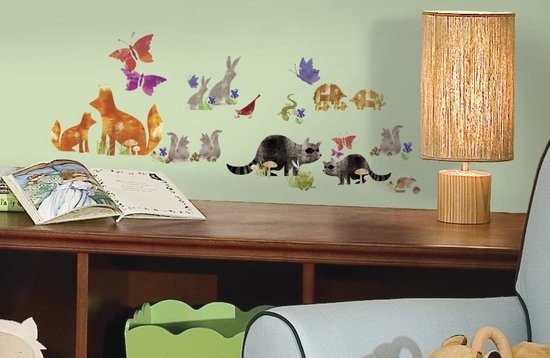 Muurstickers Bosvrienden vinyl 35 stuks